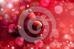 Red Christmas Ornaments Background