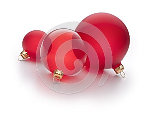 Red Christmas Ornaments Isolated