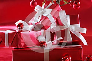 Red Christmas presents