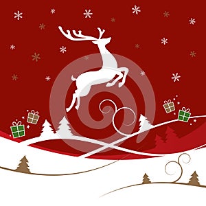 Red Christmas Reindeer Winter Design