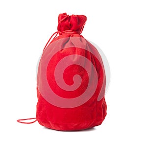 Red christmas sack isolated