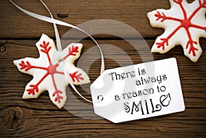 Red Christmas Star Cookies With Life Quote On It