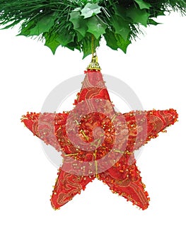Red christmas star isolated