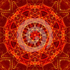 Red Christmas Star Ornament Lighting Technology Healing Pattern Meditation