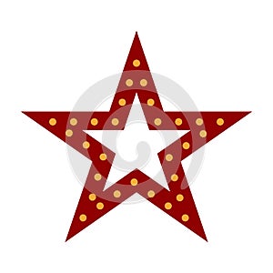 Red christmas star vector illustration - Holdiay decoration