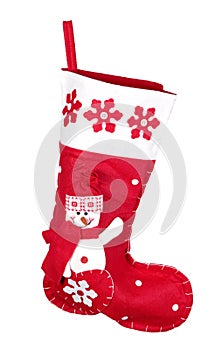 Red christmas stocking for presents