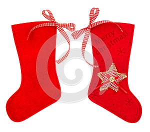 Red christmas stocking for Santas gifts