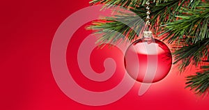 Red Christmas Tree Banner Background Banner