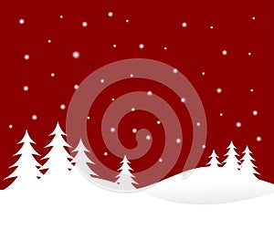 Red Christmas Winter Scene