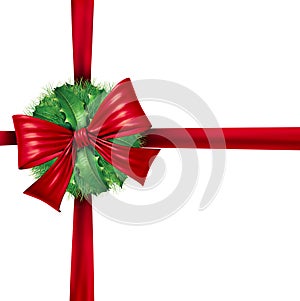 Red Christmas Wrapping Ribbon Decoration