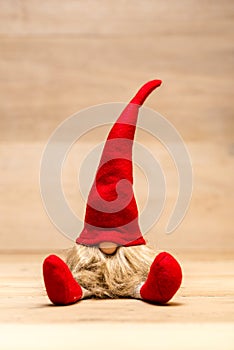 Red christmas wretch with wooden background