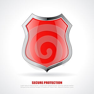Red chrome shield icon