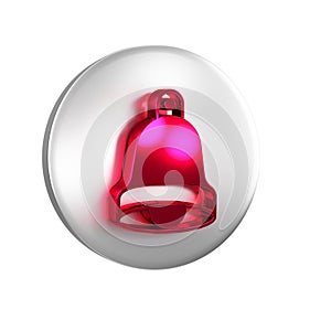 Red Church bell icon isolated on transparent background. Alarm symbol, service bell, handbell sign, notification symbol