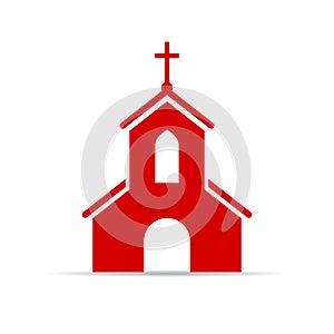 Red church vector sign