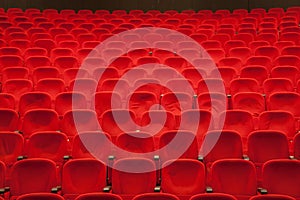 Red cinema or theater seats