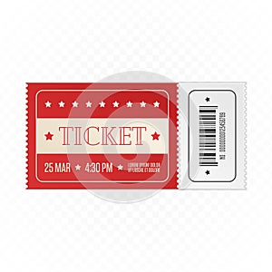 Red cinema ticket.