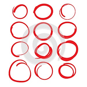 Red Circle Grading Marks with Swoosh Feel - Marking up Papers