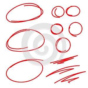 Red Circle Grading Marks with Swoosh Feel - Marking up Papers