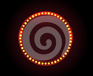 Red circle lights banner sign copyspace