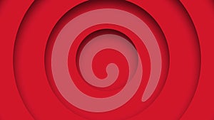 Red circle paper art wave motion looping. Abstract background video seamless