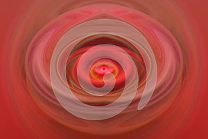 Red circular abstract with hands and a heart in the center