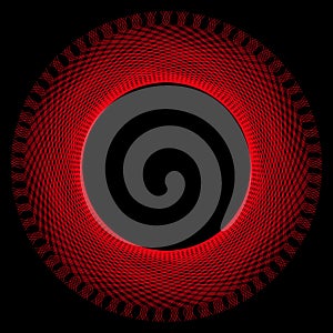 Red Circular Geometric Spirograph Abstract Pattern