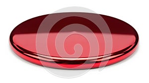 Red circular object isolated on white background