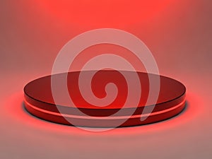 Red circular object isolated on white background