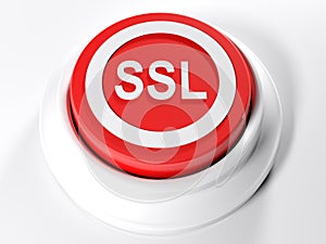 SSL red circular push button - 3D rendering