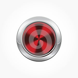 Red cirlce button with silver frame