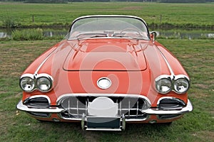 Red classic corvette