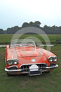 Red classic corvette