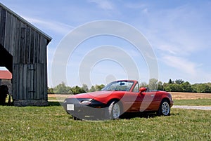 Red classic sports car