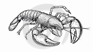Red Claw Crayfish Black White Vector Image