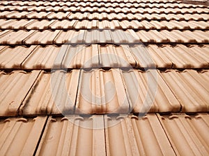 Red clay roof tiles texture pattern