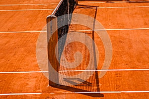 Red clay tennis court