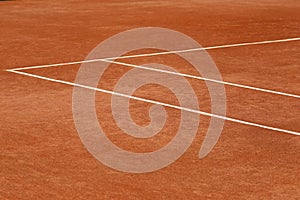 Red clay tennis court