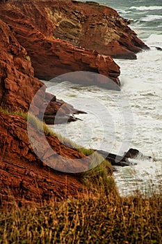 Red cliff in Magdalen islands