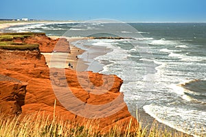 Red cliff in Magdalen islands