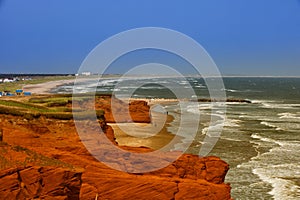 Red cliff in Magdalen islands