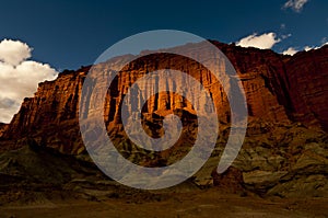 Red cliff wall at Ischigualasto National Park