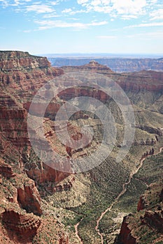 Red Cliffs Above Unkar Creek Grand Canyon