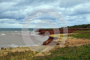Red cliffs of cavendish beach