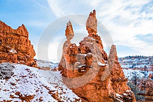 Red cliffs and towers of sandstone in Southern Utah Desert