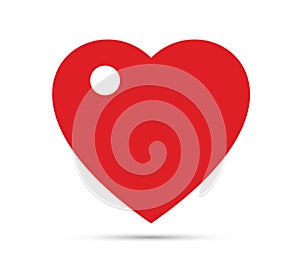 Red Clipart Heart with a hole vector illustration.