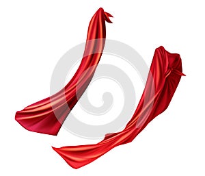 Red cloaks set. Silk flattering capes design. photo