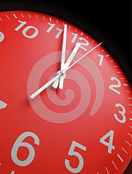 Red clock face