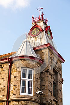 Red clock tower