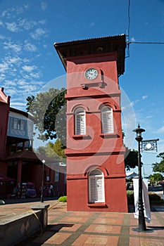 Red Clock Tower in Malacca