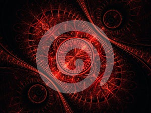 Red clockwork pattern, time machine